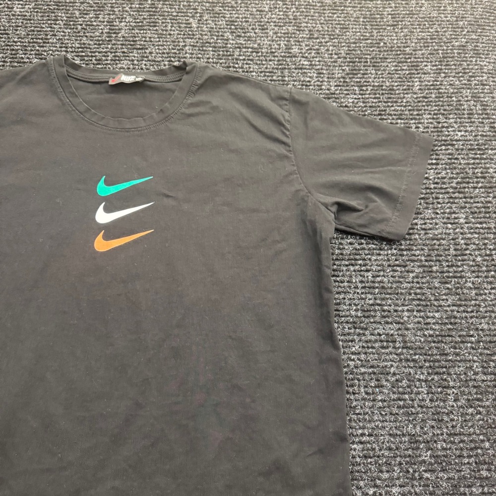 Nike Mens Triple Swoosh Graphic T-Shirt Black XXL Short Sleeve Crew Neck Tee - Picture 9 of 12